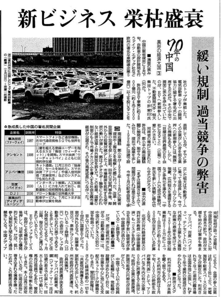 読売新聞_20191006_70年の中国